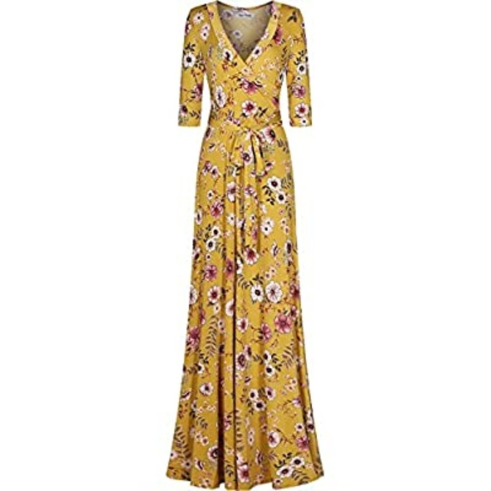 Women’s yellow floral maxi dress
